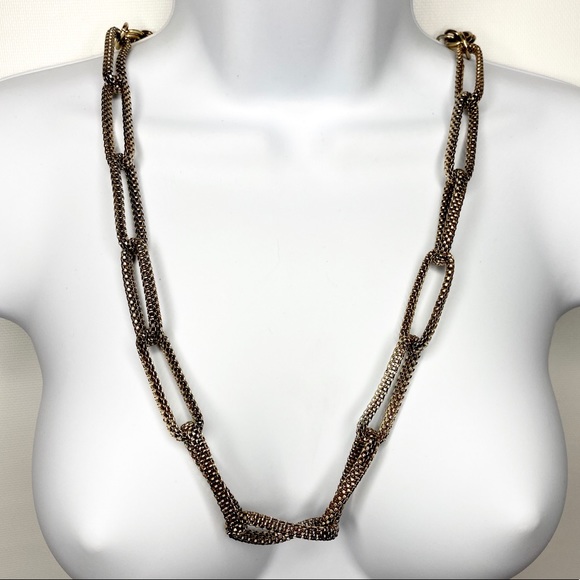 BOGO Gold Tone Mesh Chunky Link Statement Necklace - Picture 1 of 11